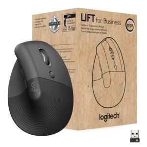 Rato Lift for Business Ergon?mico Wireless/Bluetooth ?tico 4000DPI (Grafite) - LOGITECH