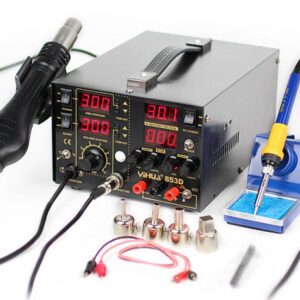 Estação de Soldadura e Ar Quente SMD 1000W c/ Fonte de Alimentação 5A - YIHUA