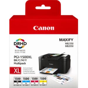 Pack 4x Tinteiros PGI-1500XL (Preto, Azul, Magenta e Amarelo) - CANON