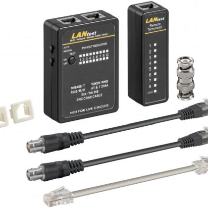 Testador de Rede RJ11, 12, 45 e Coaxial c/ Display