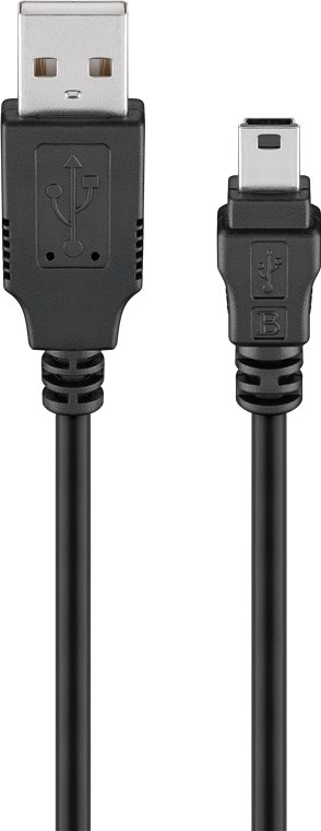 Cabo USB A Macho - mini USB 5 Pin Macho (30cm)
