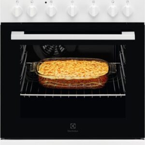 Fog?o El?ctrico Vitrocer?mico 4 Zonas + Forno 57L LKR620066W (Preto/Branco) - ELECTROLUX