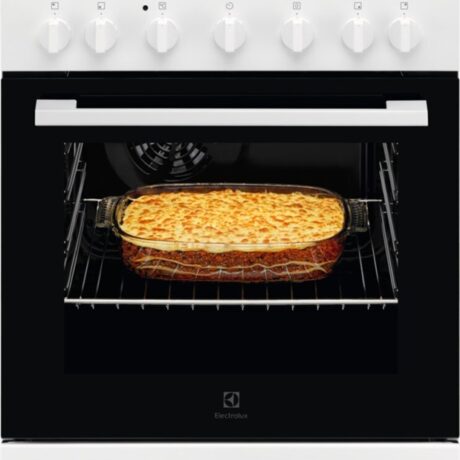 Fogão Eléctrico Vitrocerâmico 4 Zonas + Forno 57L LKR620066W (Preto/Branco) - ELECTROLUX