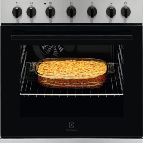Fogão Eléctrico Vitrocerâmico 4 Zonas + Forno 57L LKR620066X (Preto/Inox) - ELECTROLUX