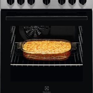Fogão Eléctrico Vitrocerâmico 4 Zonas + Forno 57L LKR540066X (Preto/Inox) - ELECTROLUX