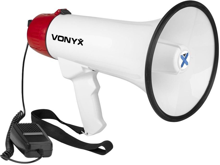Megafone 45W c/ MP3/USB/SD/AUX/BT + Sirene, Gravação e Microfone (MEG045) - VONYX