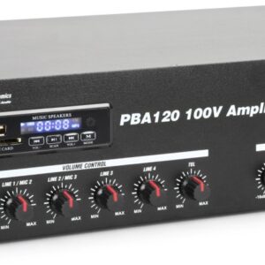 Amplificador PA 120W RMS (100V) com MP3 USB/SD/BLUETOOTH (PBA120) - Power Dynamics