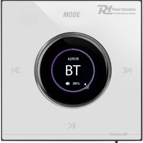 Amplificador Parede LCD 2x 25W Bluetooth/USB/microSD/AUX/FM Branco (POWERLINE B50W) - POWER DYNAMICS