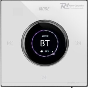 Amplificador Parede LCD 4x 25W Bluetooth/USB/microSD/AUX/FM Branco (POWERLINE B100W) - POWER DYNAMIC