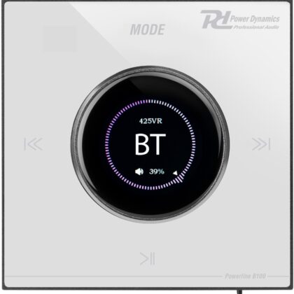 Amplificador Parede LCD 4x 25W Bluetooth/USB/microSD/AUX/FM Branco (POWERLINE B100W) - POWER DYNAMIC