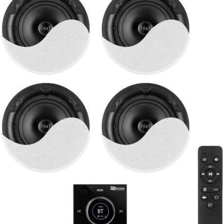 Sistema de Som Amplificado Bluetooth/USB/SD c/ 4 Colunas 6,5 (POWERLINE B100BSET) - POWER DYNAMICS