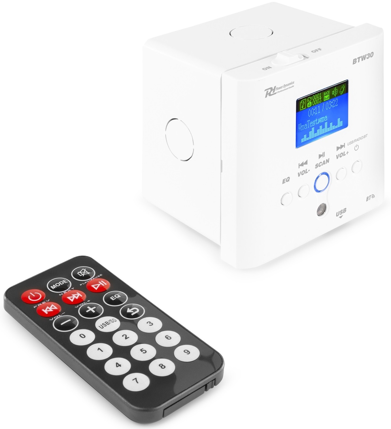 Amplificador de Parede c/ Leitor Bluetooth/USB/FM (BTW30) - Power Dynamics