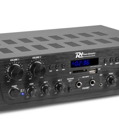 Amplificador 4 Canais Bluetooth FM MP3/USB/SD 4x 100W (PV240BT) - POWER DYNAMICS