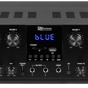 Amplificador de 8 Canais Bluetooth MP3/USB/SD 16x 50W (PV280BT) - Power Dynamics