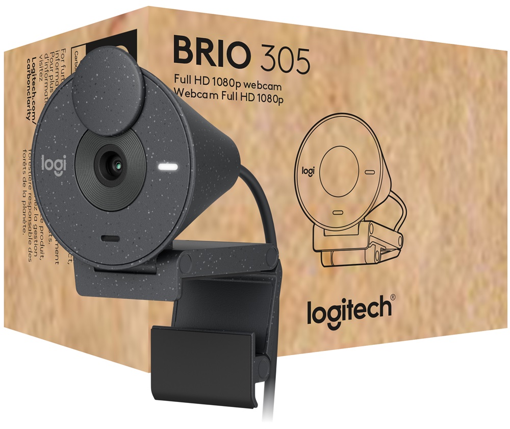 Webcam Brio 305 USB-C 2MP 1080p Full HD (Grafite) - LOGITECH