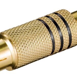 Ficha RCA Macho Met?lica Dourada (Cabo ?7mm) - Aneis Preto