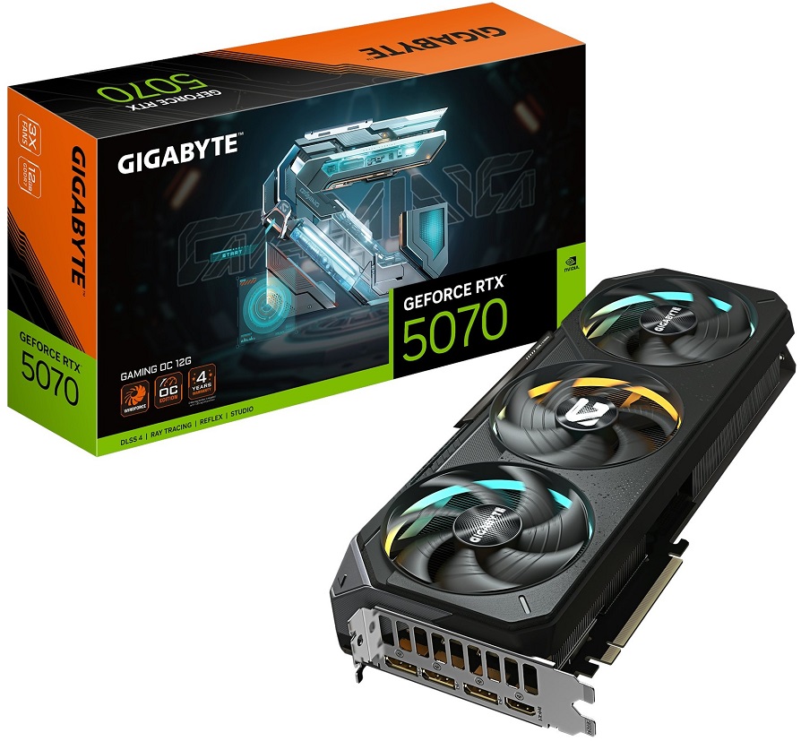 Placa Gráfica GeForce RTX 5070 Gaming OC 12GB GDDR7 DLSS4 - GIGABYTE
