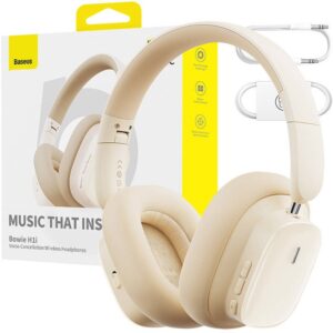 Auscultadores Headset Bowie H1i (Branco Creme) - BASEUS