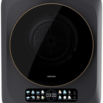 Máquina de Secar Roupa Compacta Bolero DressCode Dry 3400V 3Kg (Preto) - CECOTEC