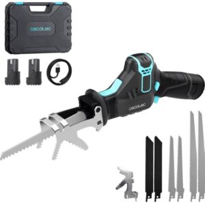 Serra de Sabre s/ Fios LongFlex 1200 Home&Garden c/ 2x Baterias 12V (Preto/Azul) - CECOTEC