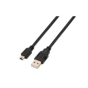 Cabo USB A Macho - Mini USB B Preto (1 metro) - AISENS
