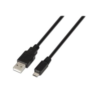 Cabo USB A Macho - Micro USB B Preto (80cm) - AISENS