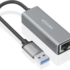 Placa de Rede USB 3.0 p/ Gigabit Cinza (15cm) - AISENS