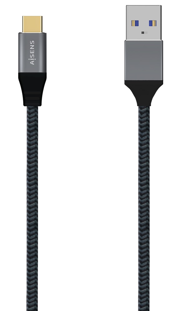 Cabo USB 3.2 USB-C Macho - USB-A Macho Cinzento (2 metros) - AISENS