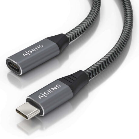 Cabo USB C Macho - USB C Macho 3.2 8K 5A 100W Cinza (1,5mts) - AISENS