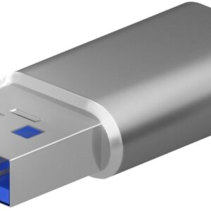 Mini Adaptador USB-C F?mea - USB 3.2 Gen2 / USB 2.0 3A Macho (Cinza) - AISENS