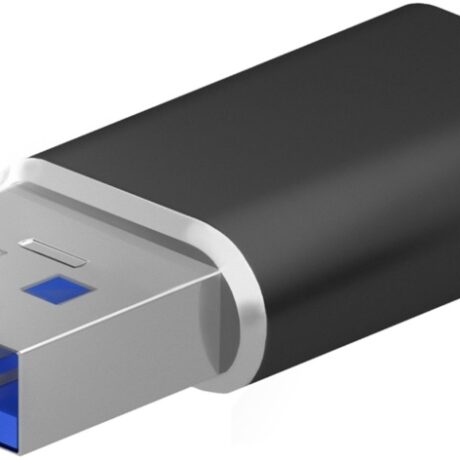 Mini Adaptador USB-C Fêmea - USB 3.2 Gen2 / USB 2.0 3A Macho (Preto) - AISENS