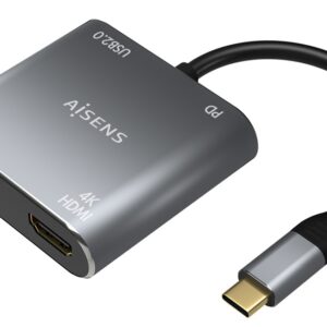 Adaptador USB-C - 2xHDMI/USB-C/USB 2.0 (Cinzento) - AISENS