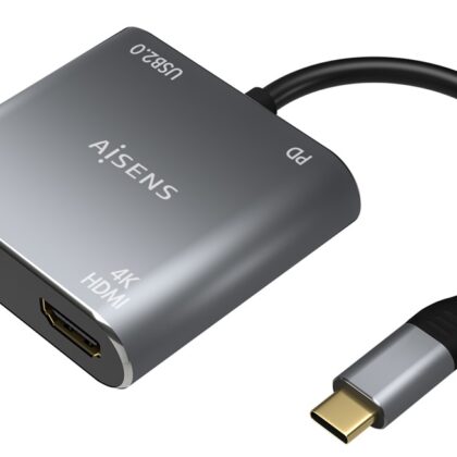Adaptador USB-C - 2xHDMI/USB-C/USB 2.0 (Cinzento) - AISENS