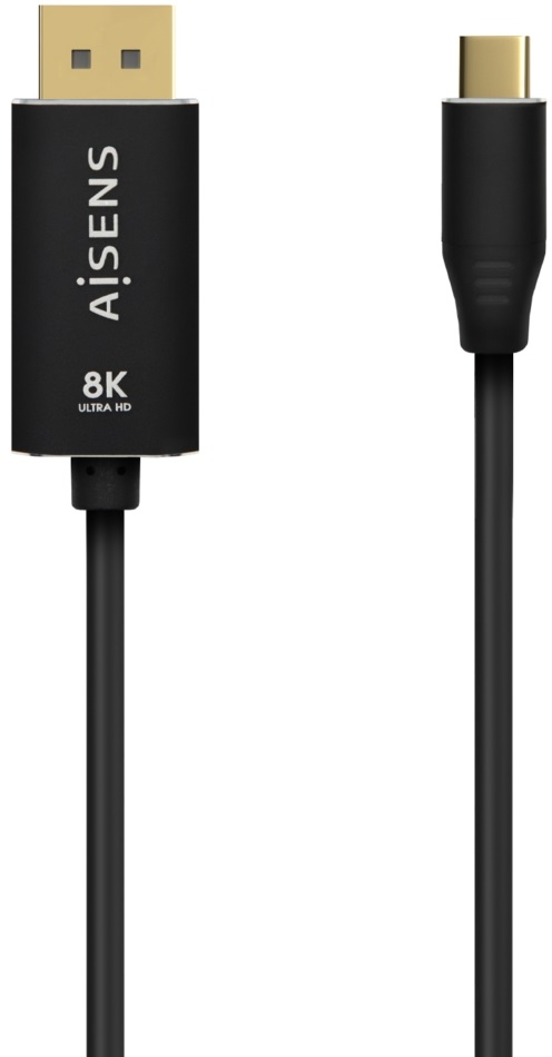 Cabo Conversor USB-C Macho - Displayport 8K Macho Preto (80cm) - AISENS