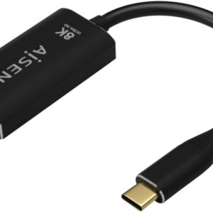 Conversor USB-C Macho - Displayport 8K Macho Preto (15cm) - AISENS