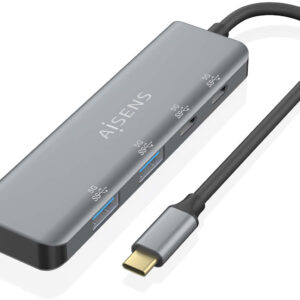 Hub USB 3.2 Gen1 USB-C, 2xUSB-C 2xUSB-A, Cinza (0,15mts) - AISENS