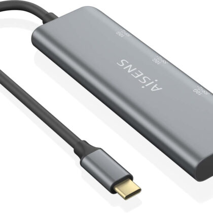 Hub USB-C (3x USB-A + 1x USB-C) Cinza (15cm) - AISENS