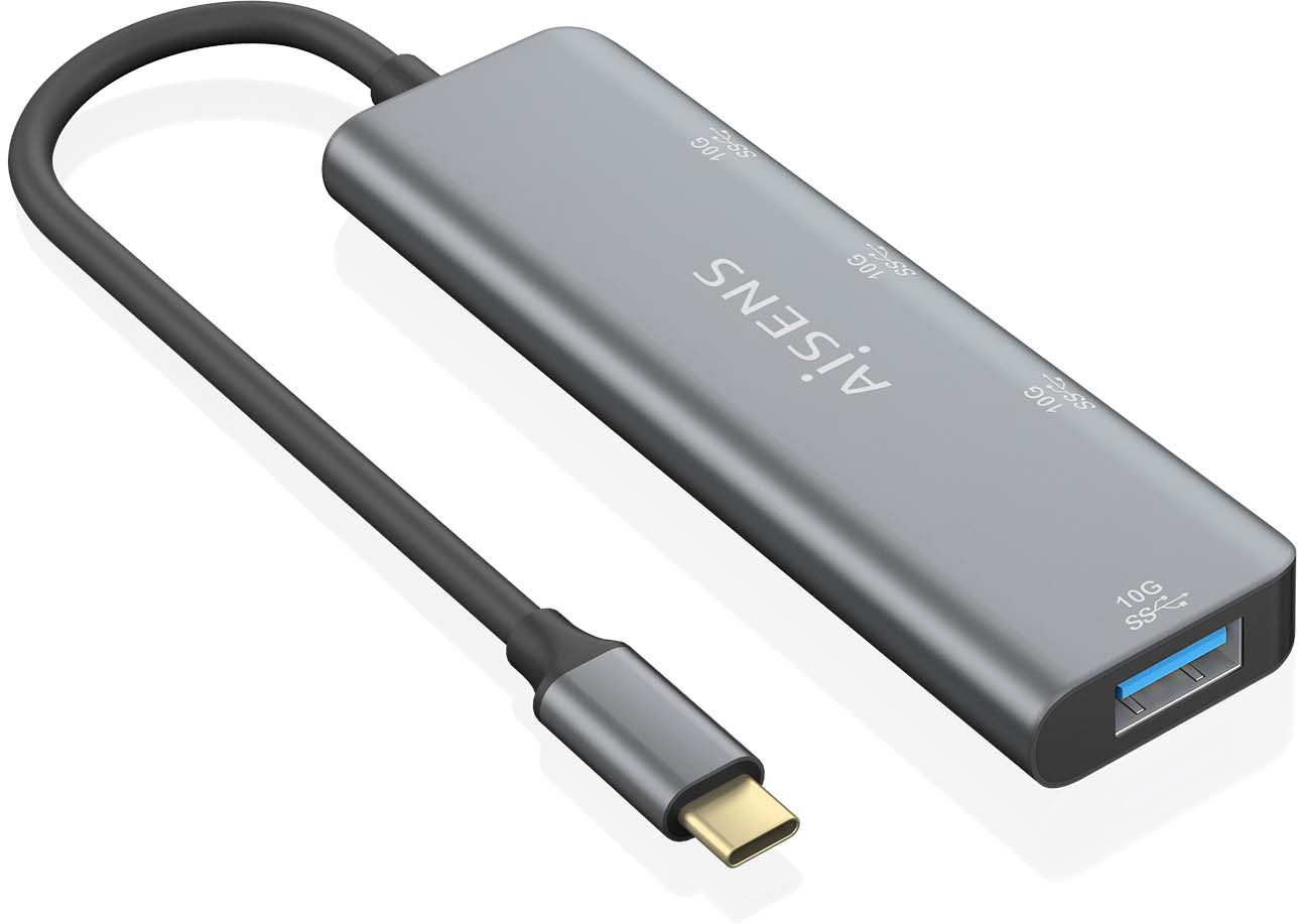 Hub USB-C (3x USB-A + 1x USB-C) Cinza (15cm) - AISENS
