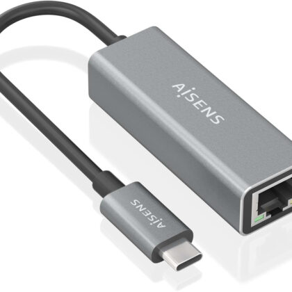 Placa de Rede USB C Gigabit 15cm (Cinza) - AISENS