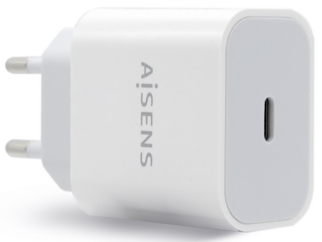 Carregador USB-C PD3.0 20W (Branco) - AISENS