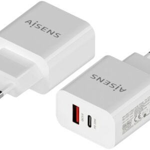 Adaptador de Energia USB-C / USB-A 20W (Branco) - AISENS