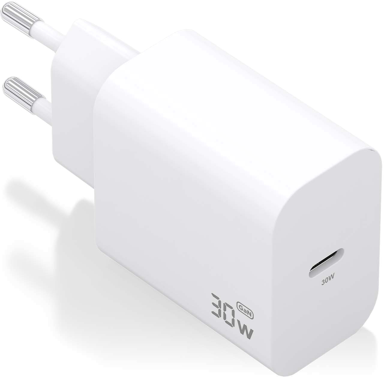 Carregador GaN USB-C 30W PD3.0 (Branco) - AISENS