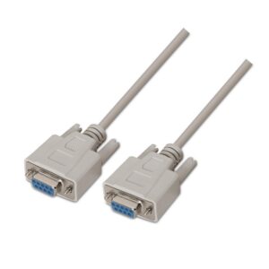 Cabo RS232 DB9 Fêmea - Fêmea Beige (1,8 mts) - AISENS