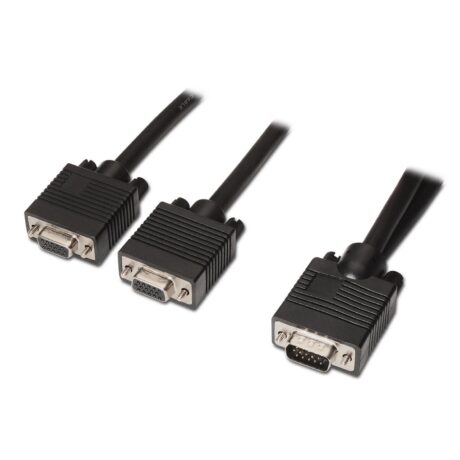 Cabo de Vídeo VGA Macho - 2x SVGA Fêmea (45cm) - AISENS