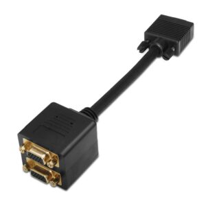 Adaptador D-sub HDB15 Macho - 2x D-sub HDB15 Fêmea (20cm) - AISENS