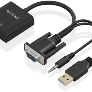 Cabo Conversor SVGA+Áudio p/ HDMI Preto (0,20mts) - AISENS