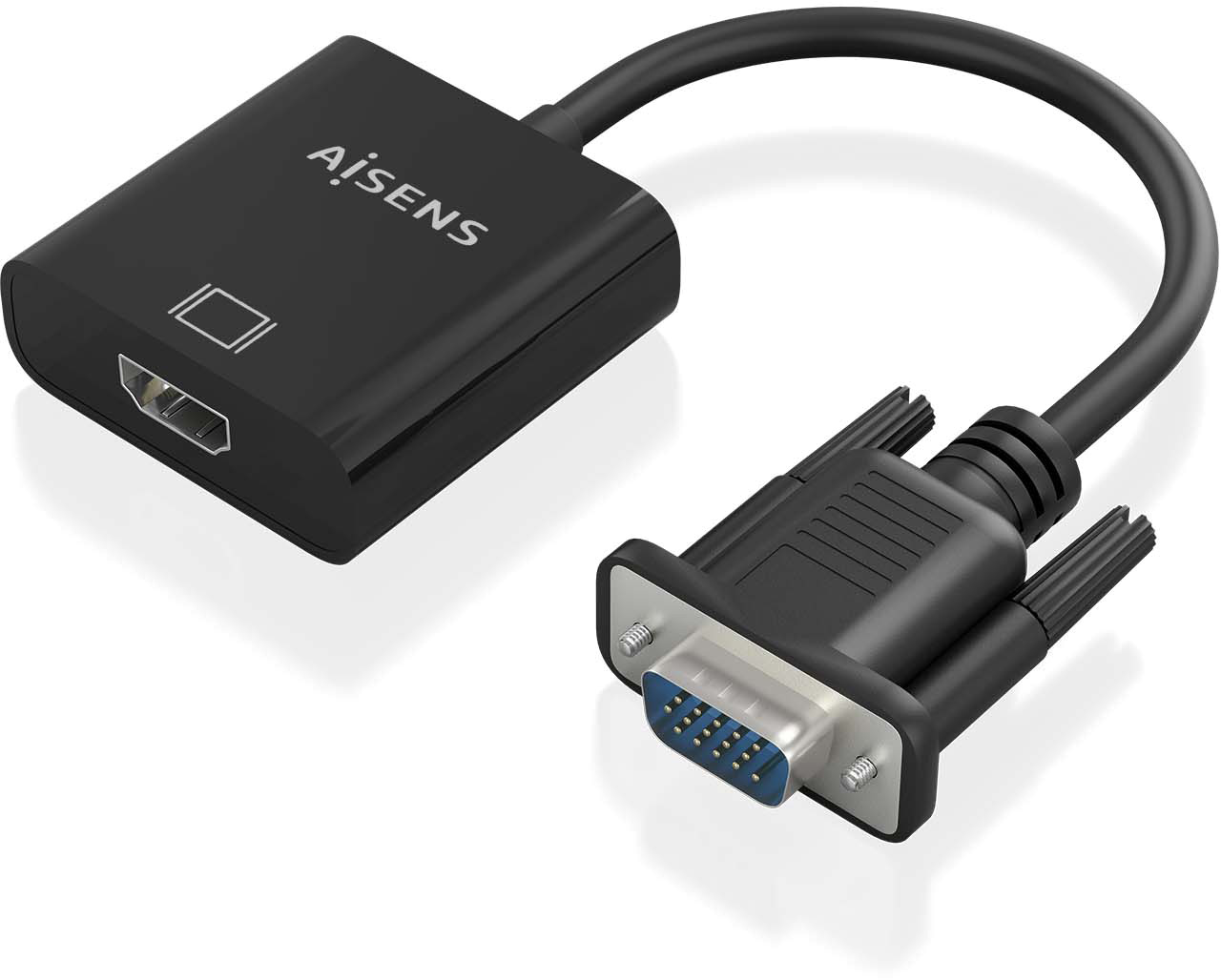 Cabo Conversor SVGA+Áudio p/ HDMI Preto (0,20mts) - AISENS