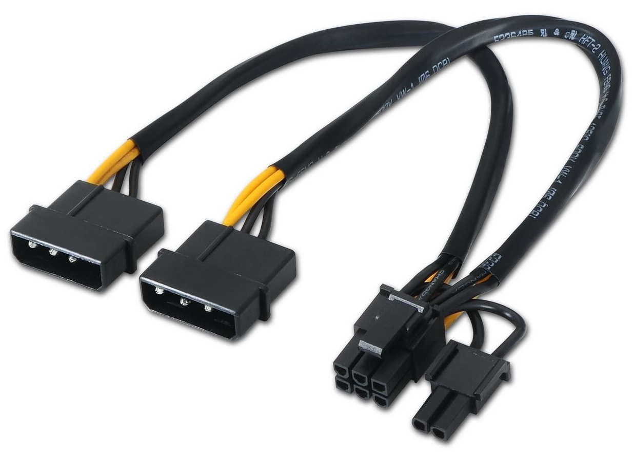 Cabo de Alimentação PCI-E - 2x Molex Macho (20cm) - AISENS