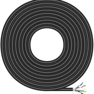Bobine Cabo de Rede RJ45 Cat.6 FTP R?gido AWG24 Preto (100 mts) - AISENS
