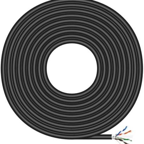Bobine Cabo de Rede RJ45 Cat.6 FTP Rígido AWG24 Preto (100 mts) - AISENS